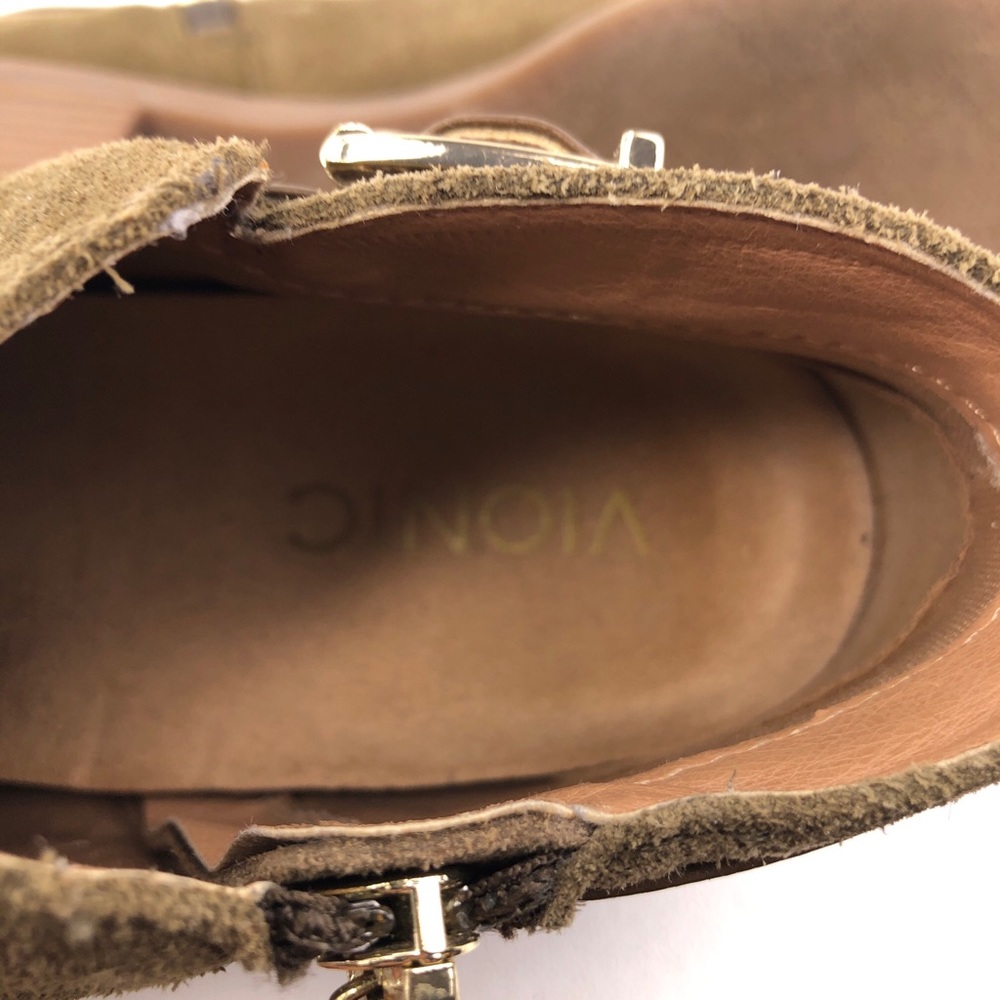 Vionic Millie Green Leather Ankle Boots 6.5 - Picture 9 of 11